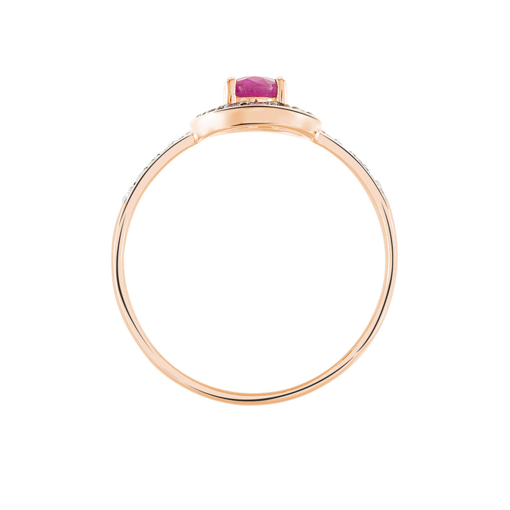 Bague Leona Or Rose Rubis Et Saphir Et Diamant - Spannringe Damen | OROVIVO