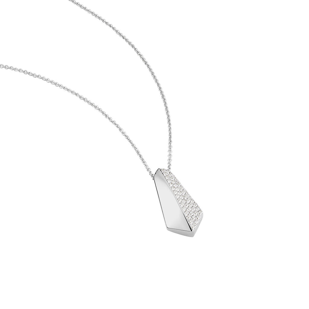 Damen Collier Weißgold 375 Zirkonia Raute Aurelie - Halsketten Damen | OROVIVO