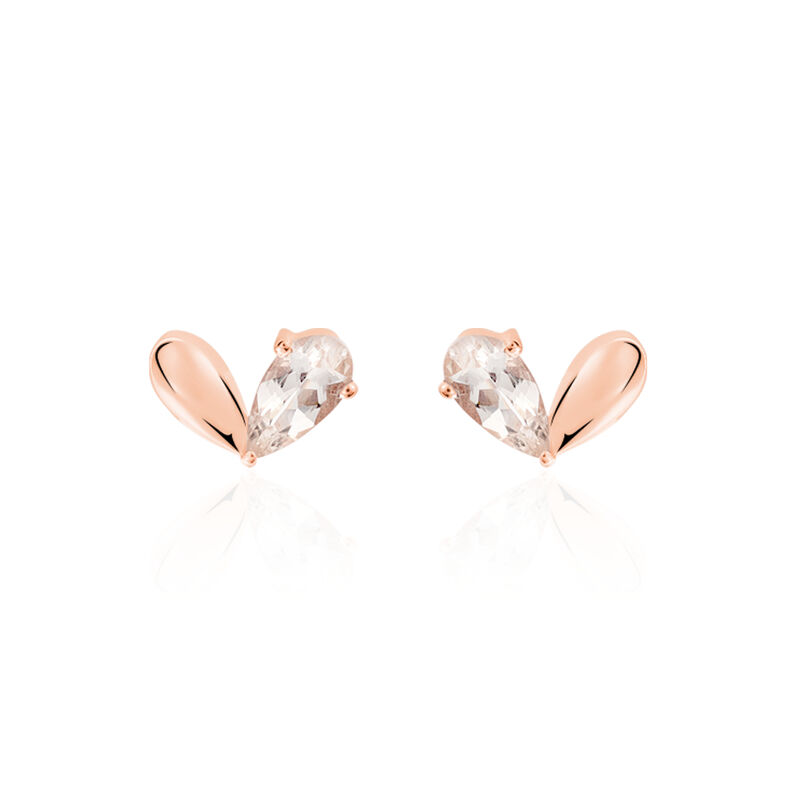 Damen Ohrstecker Roségold 375 Morganit Herz Pinky - Ohrstecker Damen | OROVIVO