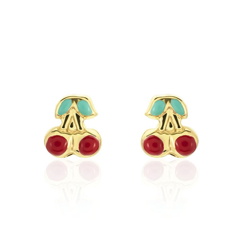 Boucles D'oreilles Puces Helicie Cerise Or Jaune - Spannringe Kinder | OROVIVO