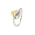 KALI Damen Ring Silber Bicolor Gelb/Silber 925 Blatt