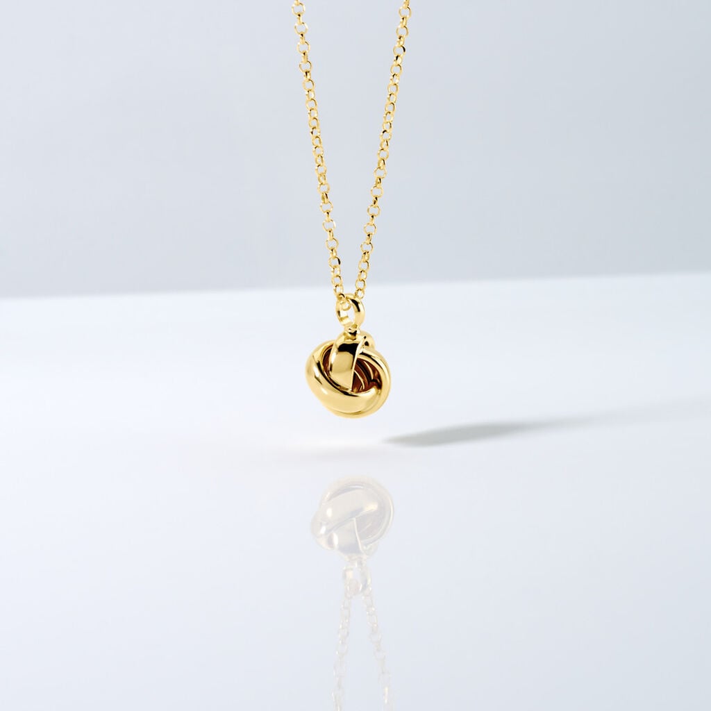 Juna Damen Collier Silber vergoldet 925 Knoten B 1,3 mm