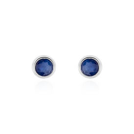 Damen Ohrstecker Weißgold 375 Saphir 4mm - Ohrstecker Damen | OROVIVO