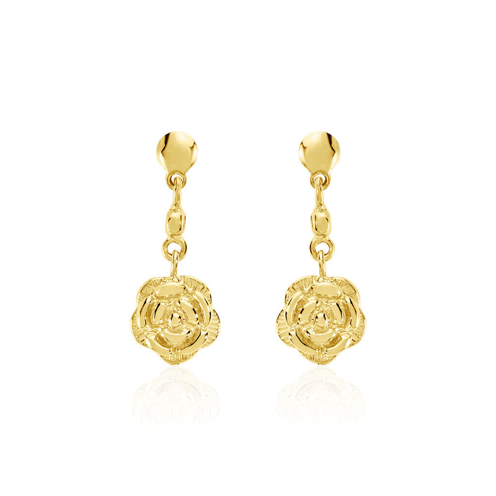 ROSALIA Damen Ohrringe Lang Silber vergoldet 925 Rosette - Ohrringe Damen | OROVIVO