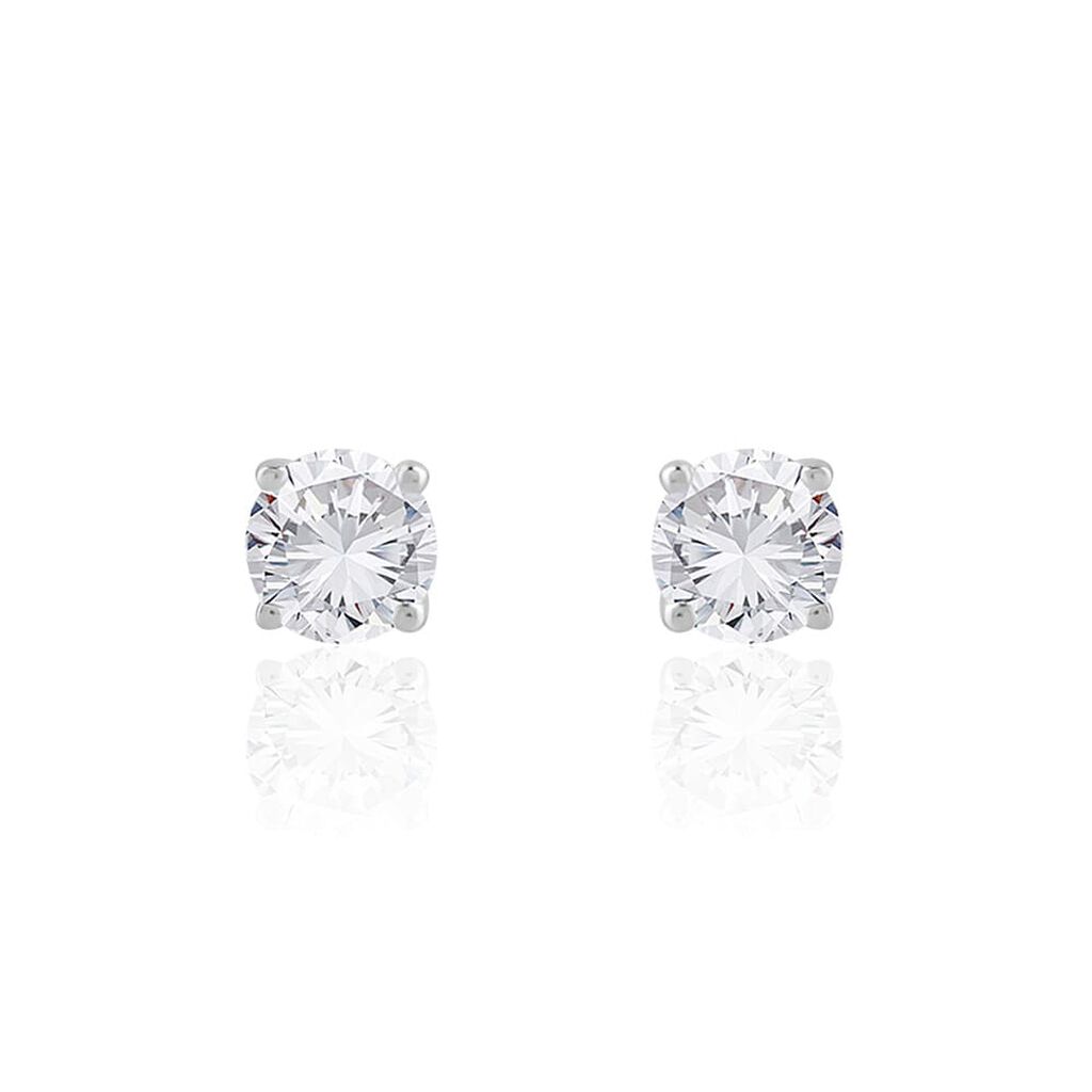 Symphonie Damen Ohrstecker Wei&szlig;gold 750 (18 Karat) Synthetischer Diamant Wei&szlig; 0,76 ct