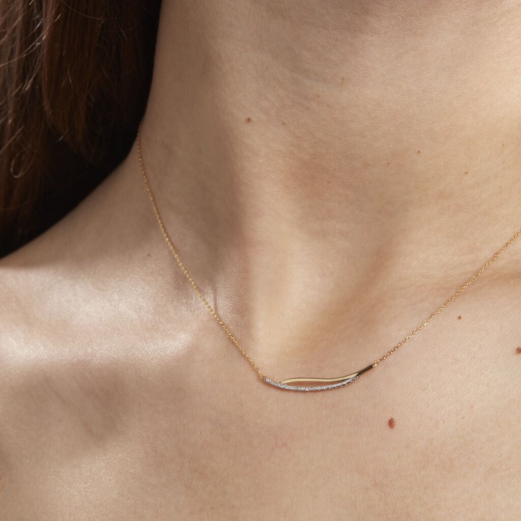 Collier Or Jaune Et Diamants - Spannringe Damen | OROVIVO
