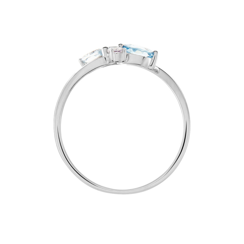 DAURINE Damen Ring Wei&szlig;gold 375 (9 Karat) Lolit Violett 0,14 ct