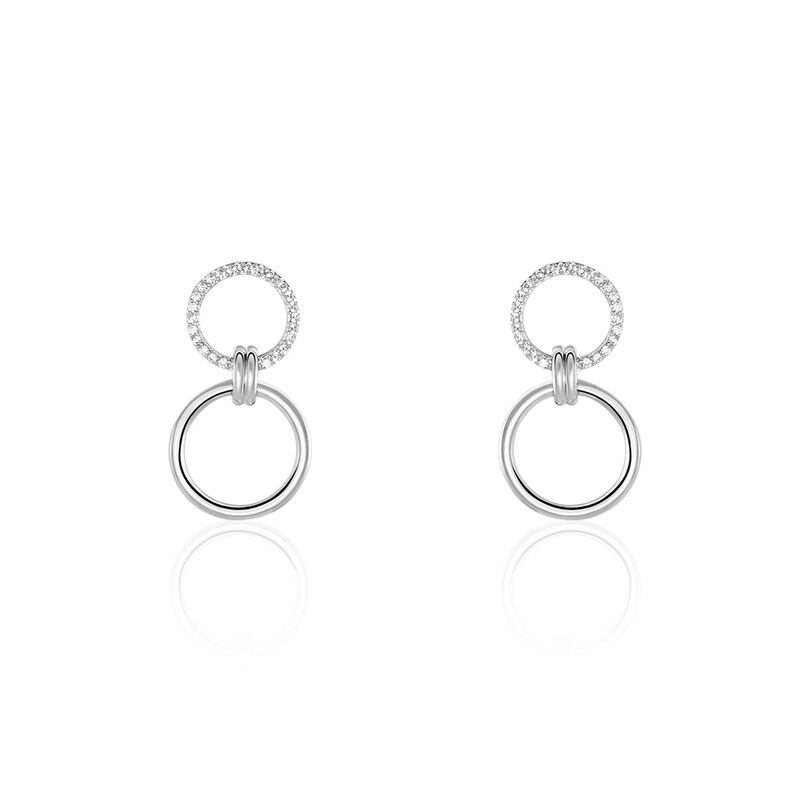 Boucles D'oreilles Pendantes Colas Argent Rhodié Oxyde De Zirconium - Spannringe Damen | OROVIVO