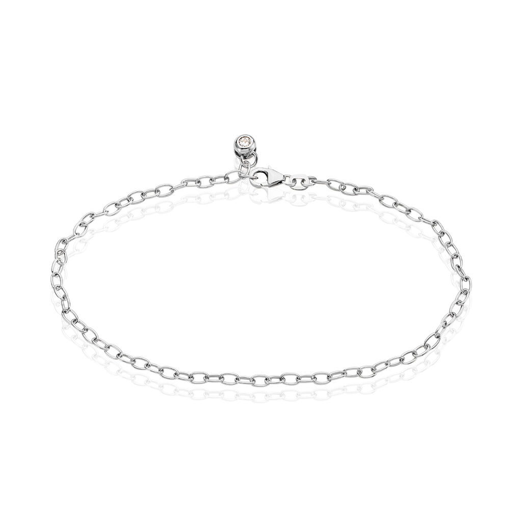 🦚 Damen Fußkettchen Silber 925 Zirkonia Anhänger, Fußkette ohne Stein