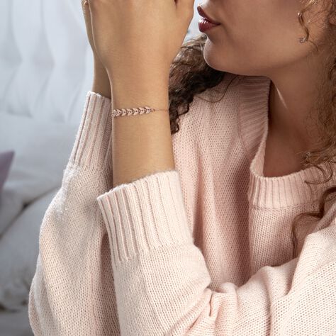 Damenarmband Silber 925 Rosé Vergoldet Blätter - Armbänder mit Anhänger Damen | OROVIVO