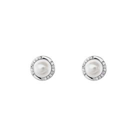 Damen Ohrstecker Silber 925 Zuchtperle Weiß  - Ohrstecker Damen | OROVIVO