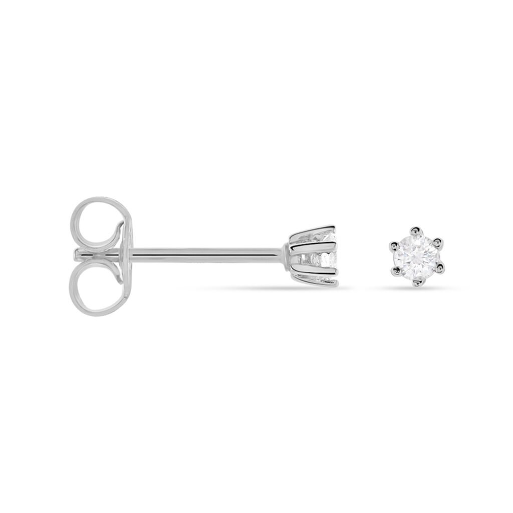 ROME Damen Ohrstecker Wei&szlig;gold 375 (9 Karat) Diamant Wei&szlig; 0,1 ct