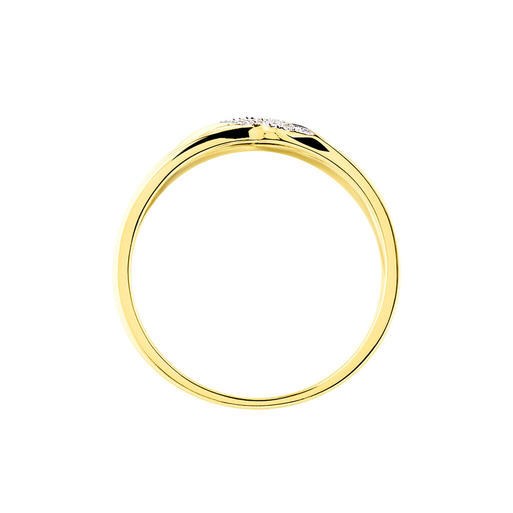 NESIBE Damen Ring Gold 375 (9 Karat) Diamant Wei&szlig; 0,02 ct Spiralf&ouml;rmig