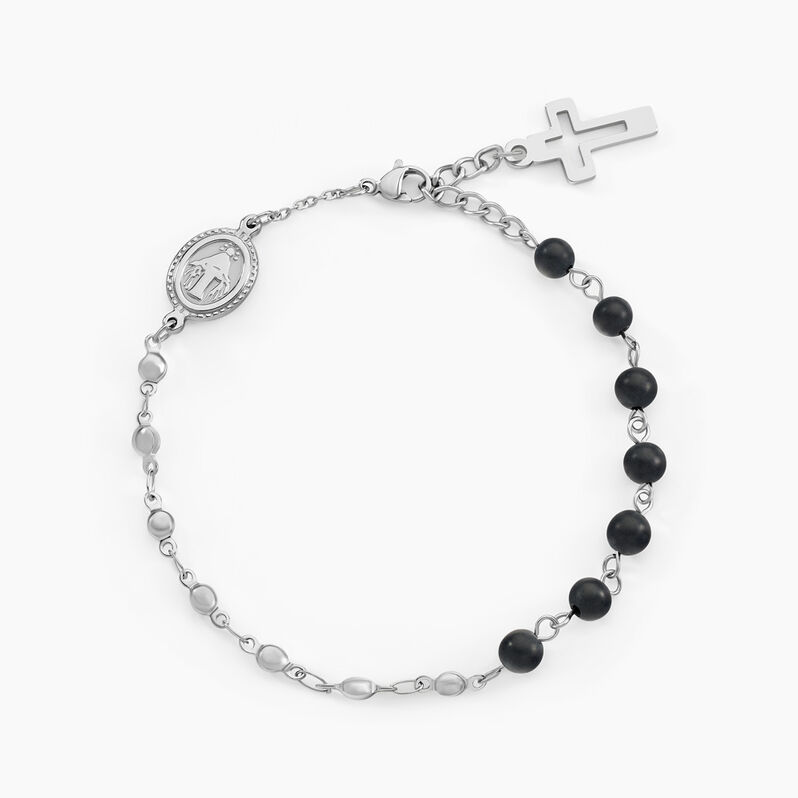 Bracelet Acier Boules Noires Maximus - Spannringe Herren | OROVIVO