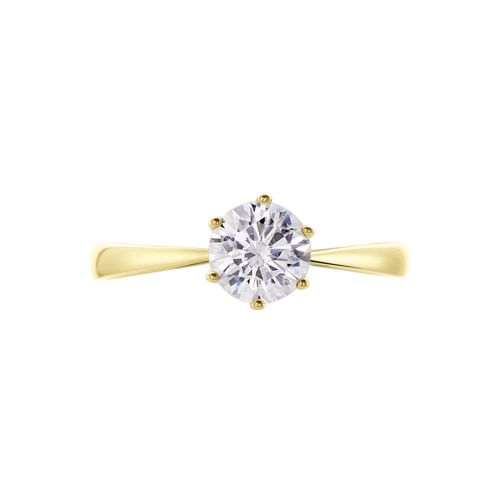 KRAPPE 6 Damen Ring Gold 375 (9 Karat) Zirkonia Wei&szlig; 1,480 ct