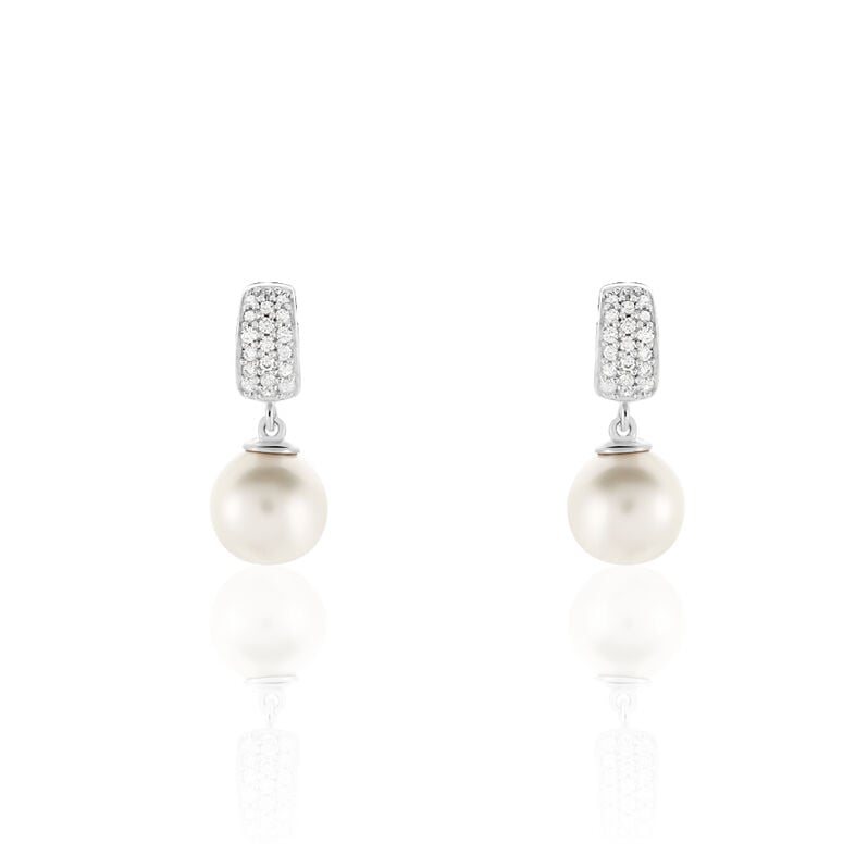 Damen Perlenohrringe Silber 925 Zirkonia Perlen - Ohrstecker Damen | OROVIVO