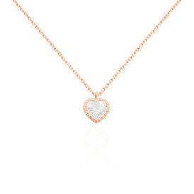 Damen Halskette Roségold 375 Zirkonia Herz Dotti - Herzketten Damen | OROVIVO