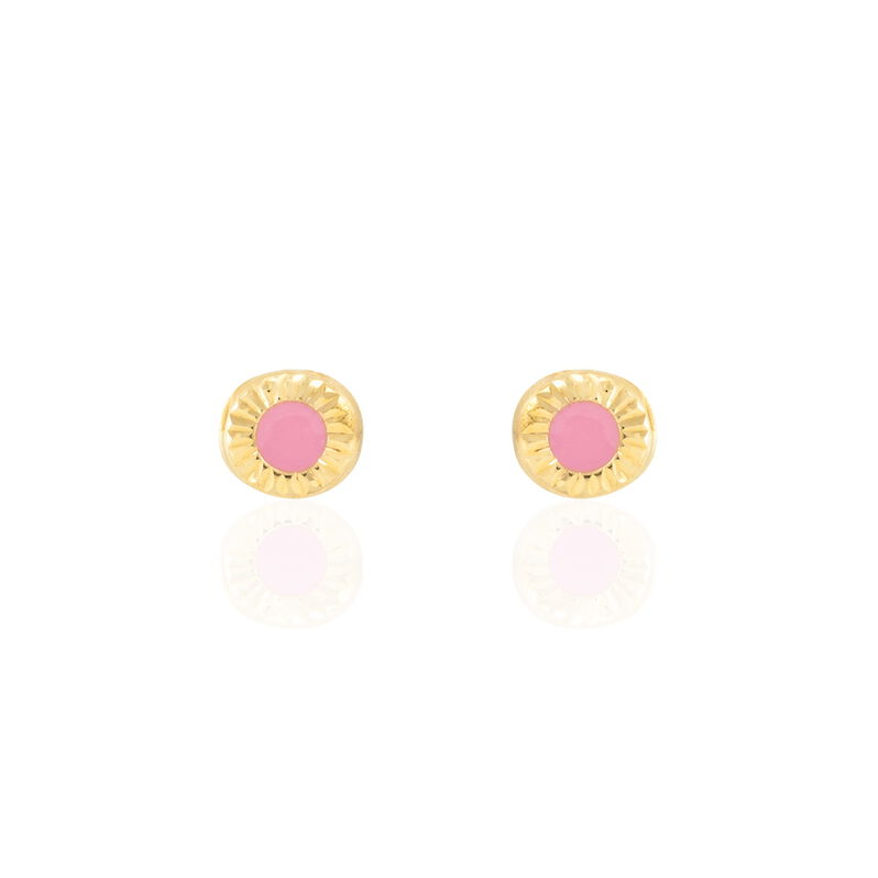 Boucles D'oreilles Puces Wallys Rondes Or Jaune - Spannringe Damen | OROVIVO