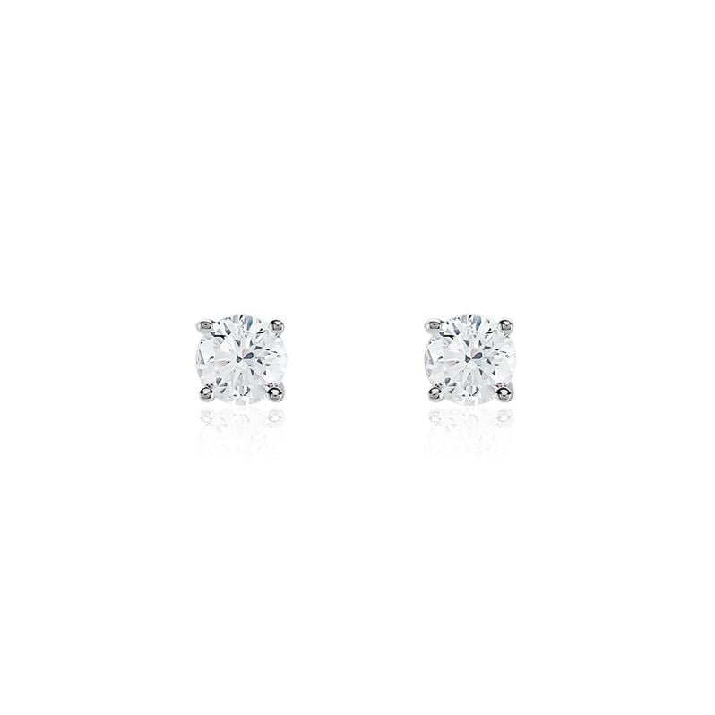 Boucles D'oreilles Puces Or Weiss Victoria Diamant - Spannringe Damen | OROVIVO