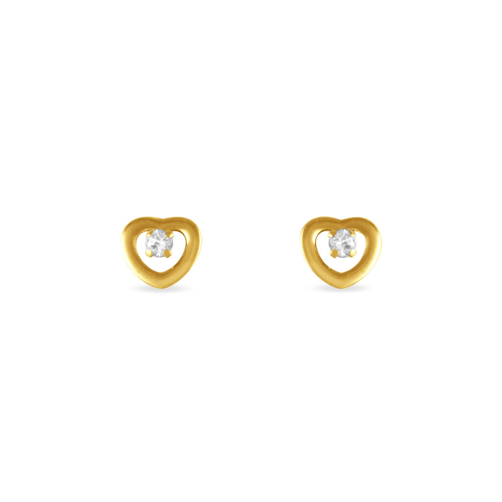 Ohrstecker Gold 375 Zirkonia Herz