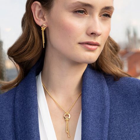Damen Ohrstecker Lang Gold 375 Kordel Zephanja - Ohrringe Damen | OROVIVO