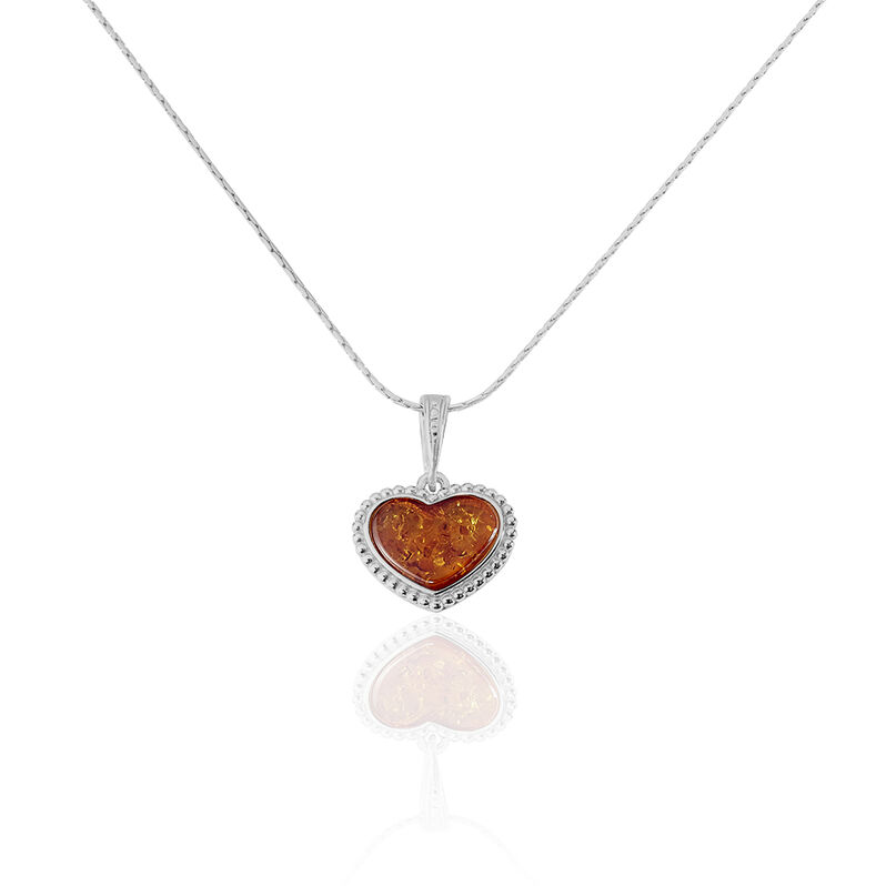 Collier Love Argent Ambre Cœur - Spannringe Damen | OROVIVO