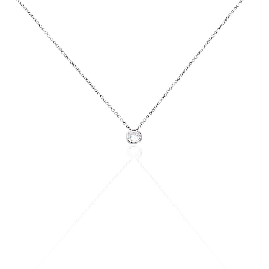 🦚 Damen Halskette Silber 925 Zirkonia, Collier mit Stein