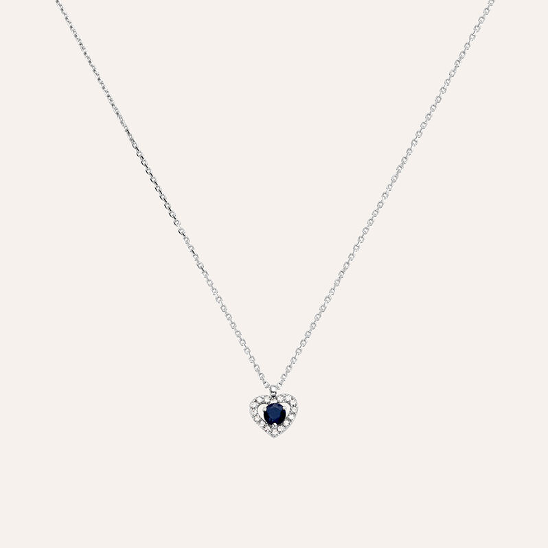 Collana Charlotte Oro Bianco Zaffiro Diamante - Spannringe Damen | OROVIVO