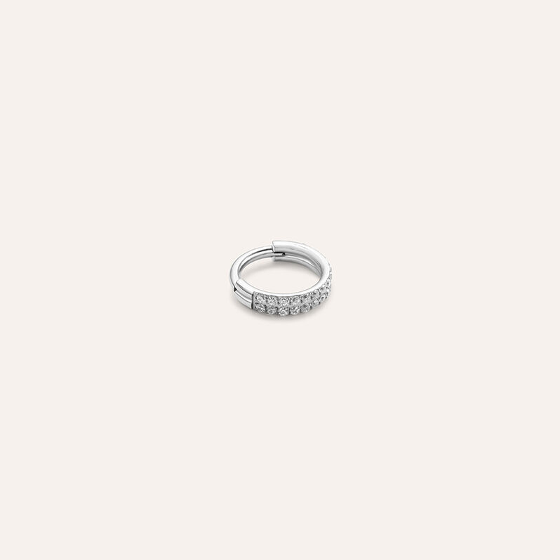 Piercing Orecchio Moonlight Titanio Bianco Cubic Zirconia - Spannringe Unisex | OROVIVO