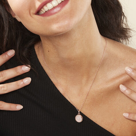 Damen Halskette Silber 925 Rosé Vergoldet Kreis - Halsketten Damen | OROVIVO