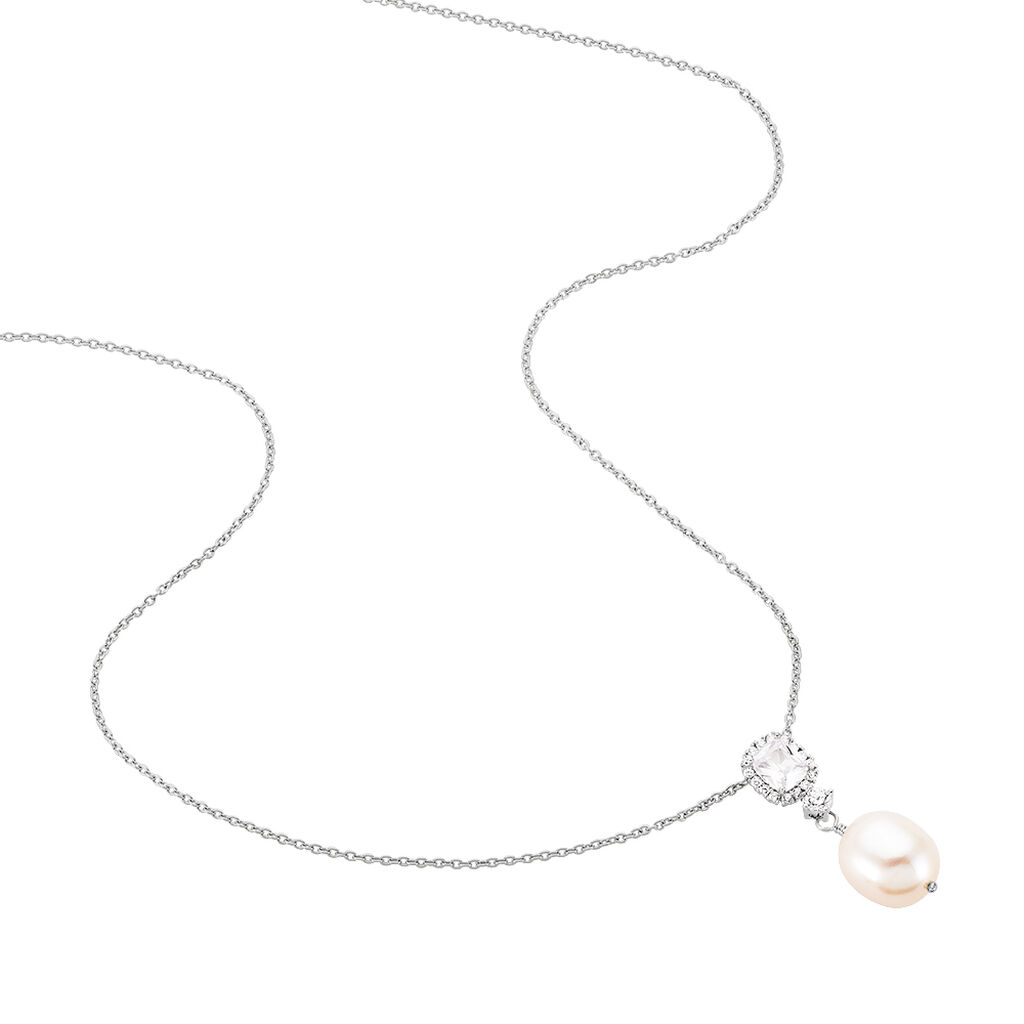 Damen Halskette Silber 925 Zuchtperle Zirkonia - Halsketten Damen | OROVIVO