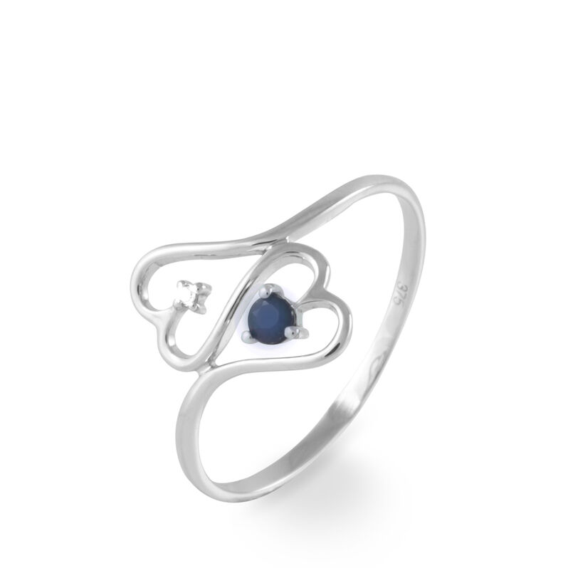 Bague Or Blanc Saphir Et Diamant - Spannringe Damen | OROVIVO