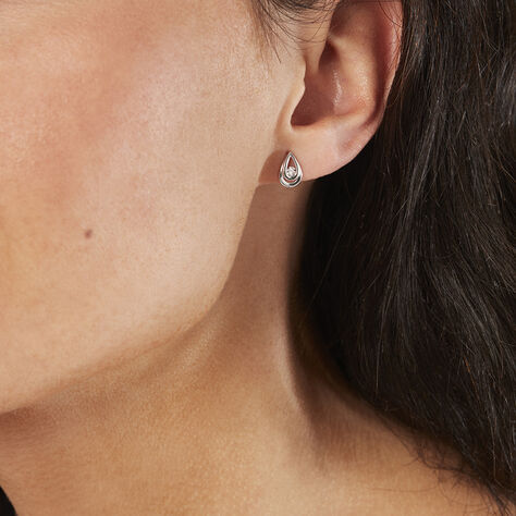 Damen Ohrstecker Weißgold 375 Diamant 0,02ct  - Ohrstecker Damen | OROVIVO