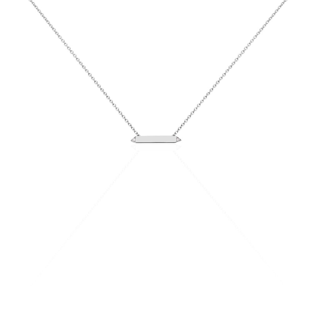 BETTE Damen Collier Silber 925 Diamant Wei&szlig; 0,01 ct Zylinder