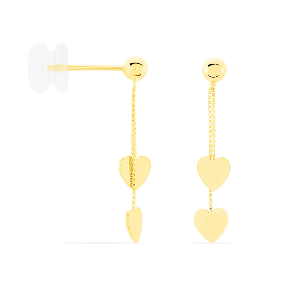 Damen Ohrstecker Lang Gold 375 Herz - Ohrringe Damen | OROVIVO