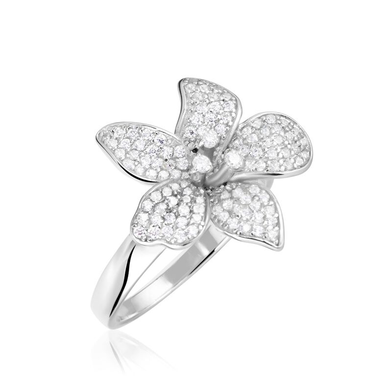 Bague Argent Weiss Catherine Oxydes De Zirconium - Spannringe Damen | OROVIVO