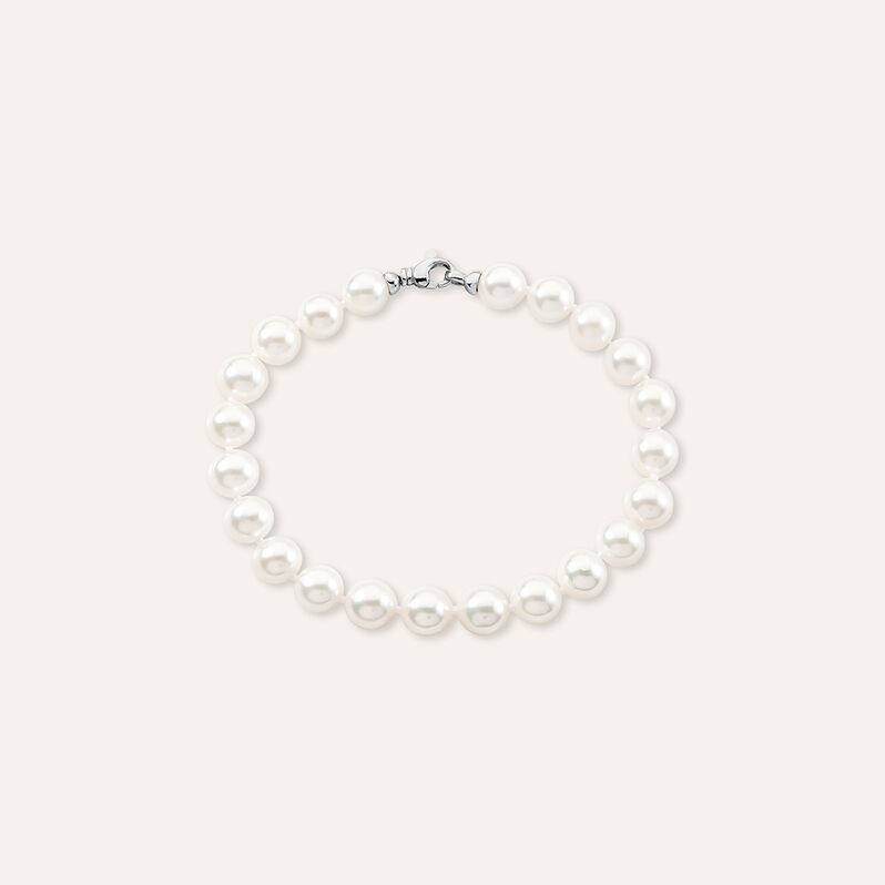 Bracciale Gabrielle Oro Bianco Perla Akoya - Spannringe Damen | OROVIVO