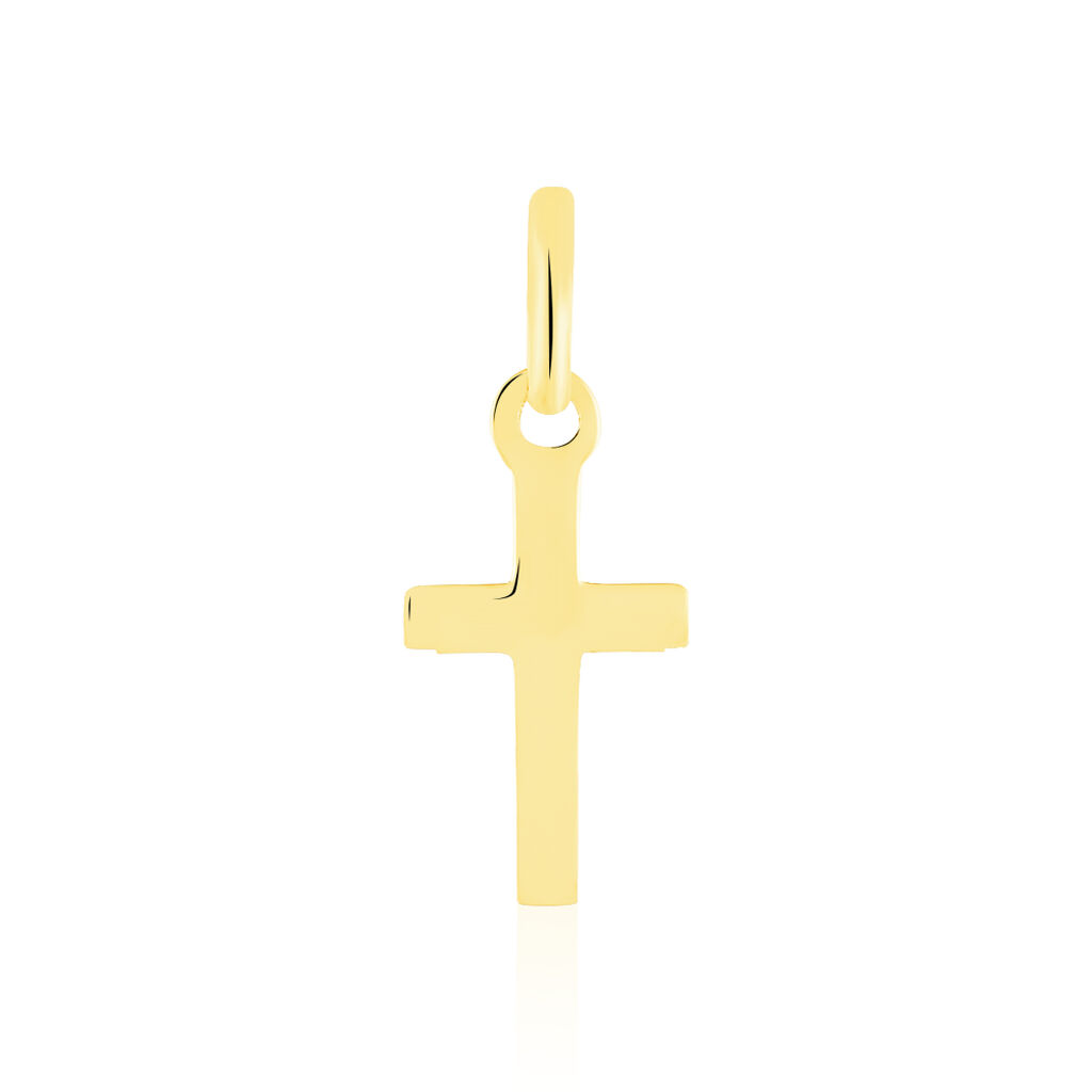 ALYSSA KREUZ 2 Unisex Anhänger Gold 375 (9 Karat) Religiöses Kreuz, Anhänger ohne Stein