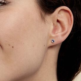 Damen Ohrstecker Weißgold 375 Saphir 4mm - Ohrstecker Damen | OROVIVO