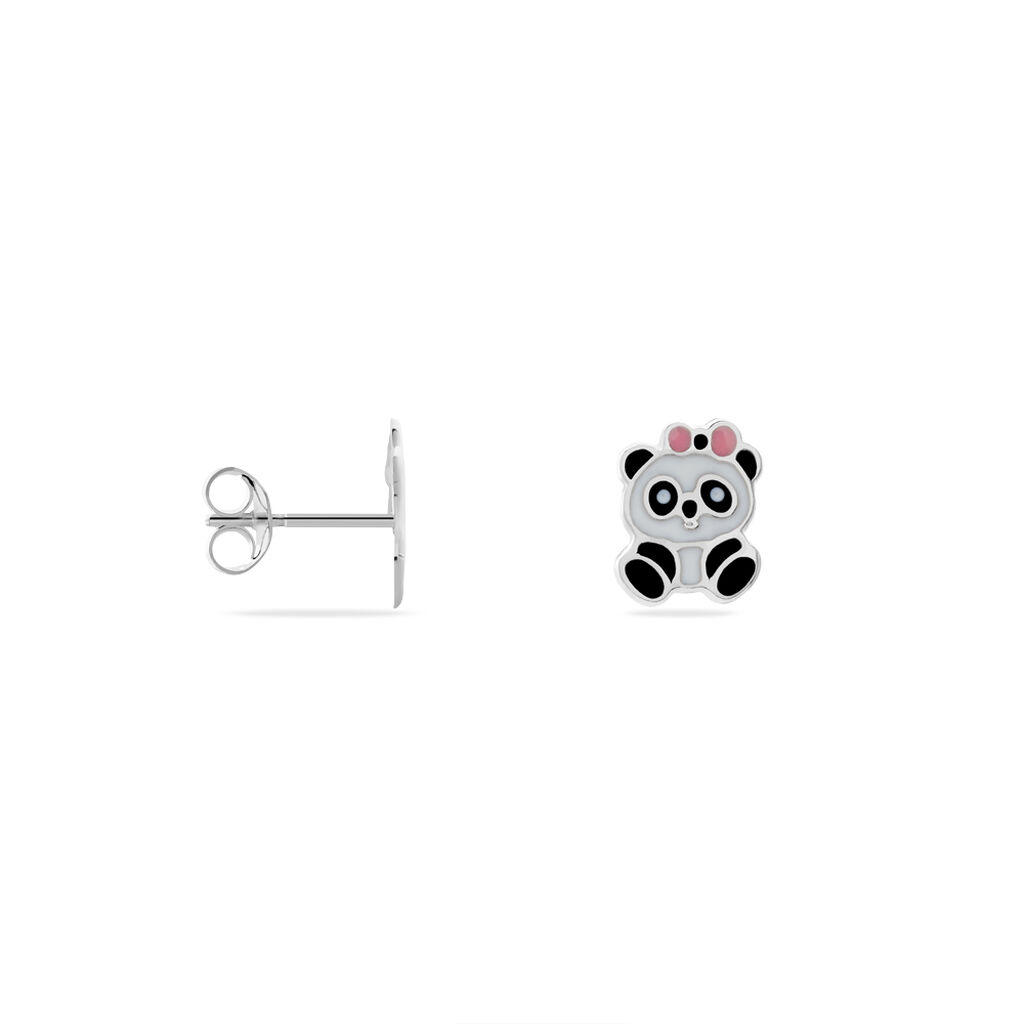 Kinder Ohrstecker Silber 925 Panda Schwarz Weiss - Ohrstecker Kinder | OROVIVO