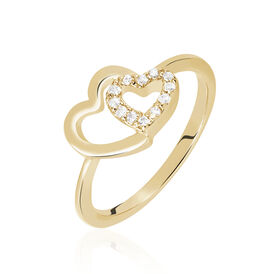 Damenring Messing Gold plattiert Herz Marijana - Ringe mit Stein Damen | OROVIVO