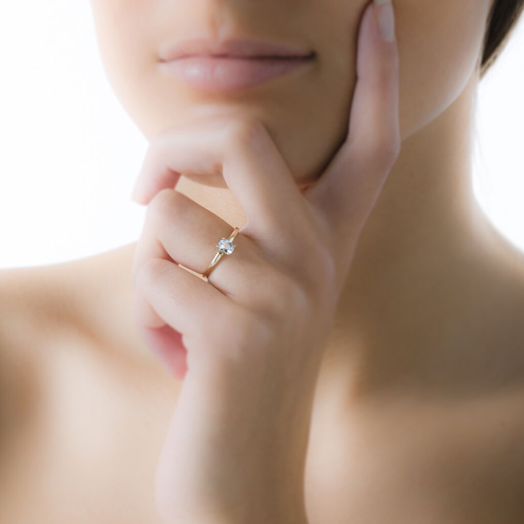 Bague Lily Or Jaune Aigue Marine - Spannringe Damen | OROVIVO