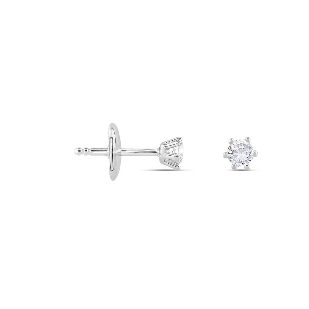 Sonate Damen Ohrstecker Weißgold 750 (18 Karat) Synthetischer Diamant Weiß 0,26 ct, Ohrstecker mit Stein