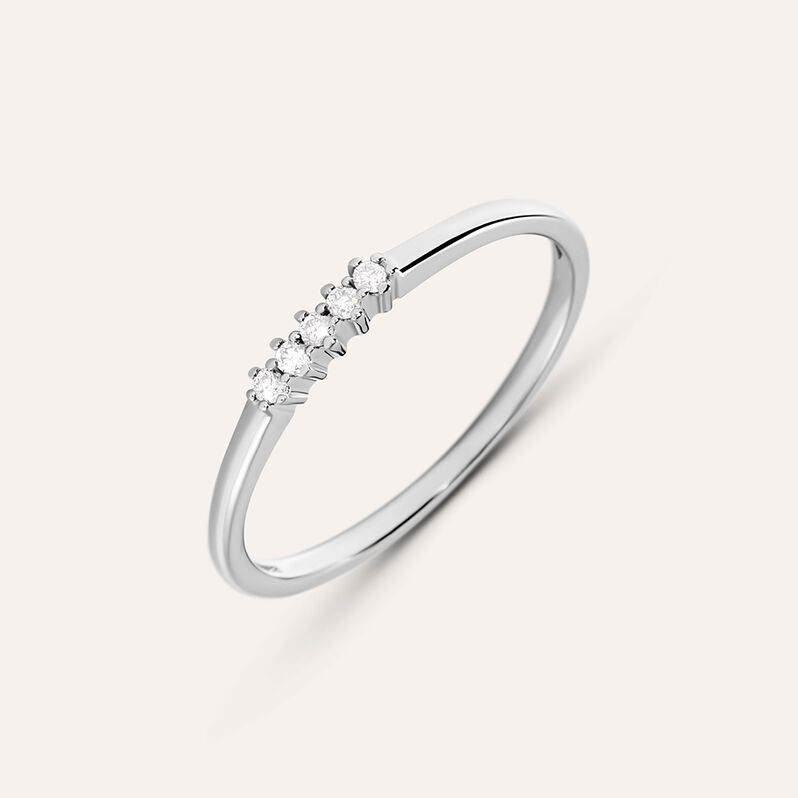 Anello Riviere Grace Oro Bianco Diamante - Spannringe Damen | OROVIVO