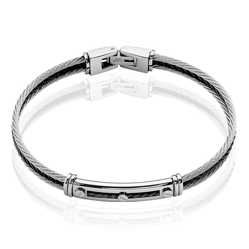 Bracelet Acier Cable Noir  - Spannringe Herren | OROVIVO