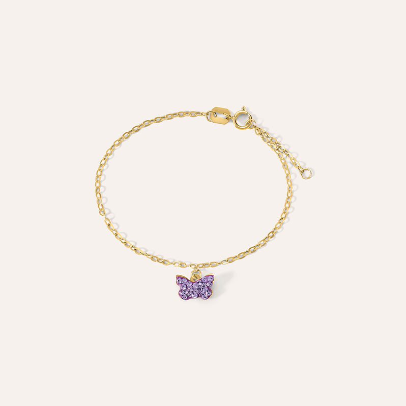 Bracciale Mon Petit Oro Giallo Cristallo - Spannringe Kinder | OROVIVO