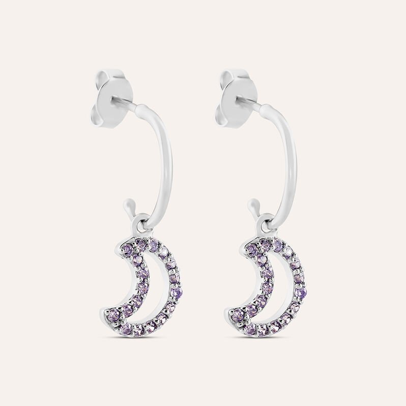 Orecchini A Cerchio Silver Rainbow Argento Rodiato Cubic Zirconia - Spannringe Damen | OROVIVO