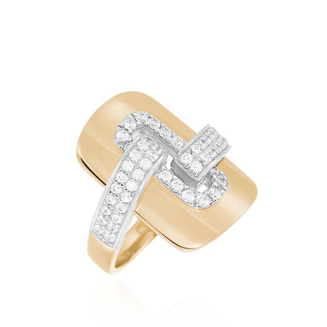 Cocktailring Messing Gold 750 plattiert 5 Micron - Ringe mit Stein Damen | OROVIVO