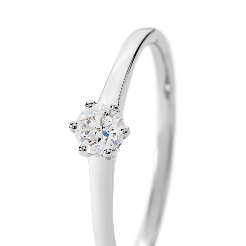 MONOPOLI Damen Ring Wei&szlig;gold 585 (14 Karat) Diamant Wei&szlig; 0,26 ct