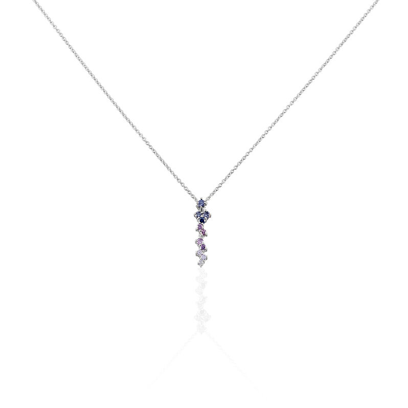 Damen Collier Silber 925 Zirkonia Multicolour Ina 1 - Halsketten Damen | OROVIVO